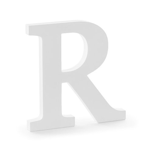 Holzbuchstabe weiß "R"
