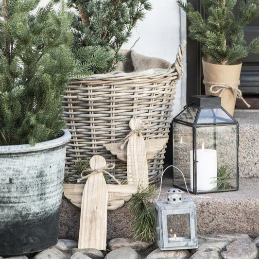 Laterne Norr groß schwarz mit schrägem Glastop - Ib Laursen