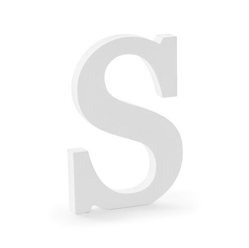 Holzbuchstabe weiß "S"
