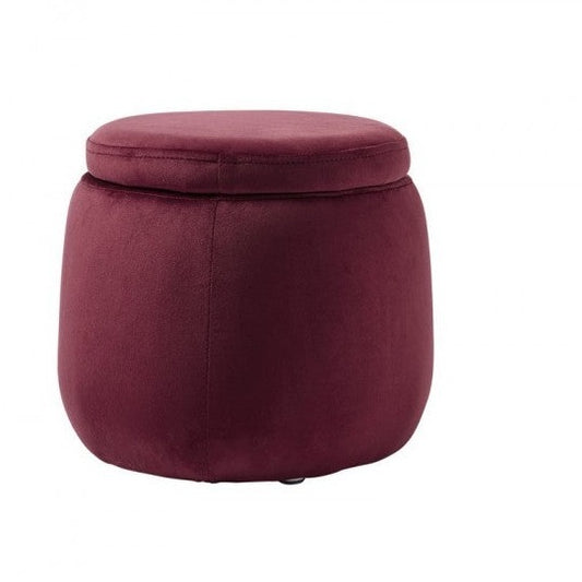 Sitzkiste rund Samt, weinrot - Kid's Concept