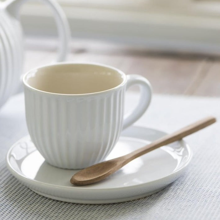 Tasse mit Untertasse Mynte pure white - Ib Laursen