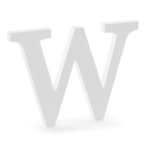 Holzbuchstabe weiß "W"
