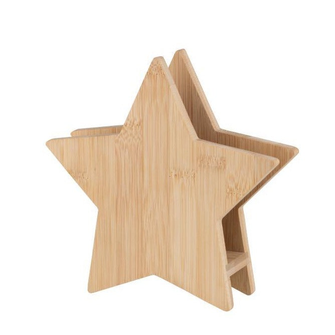 Bambus Serviettenhalter "Stern" - Räder