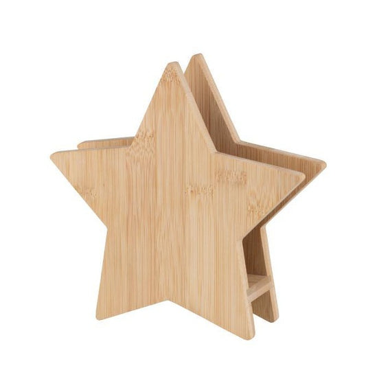 Bambus Serviettenhalter "Stern" - Räder