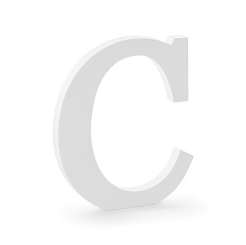 Holzbuchstabe weiß "C"