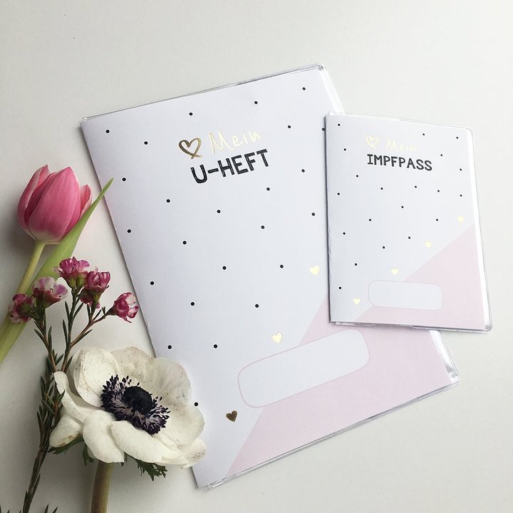 U-Heft- & Impfpasshülle „gold/rosa“