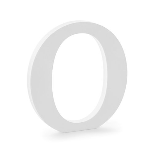 Holzbuchstabe weiß "O"