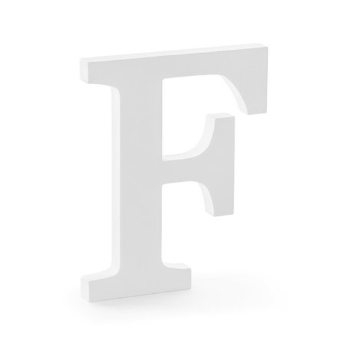 Holzbuchstabe weiß "F"