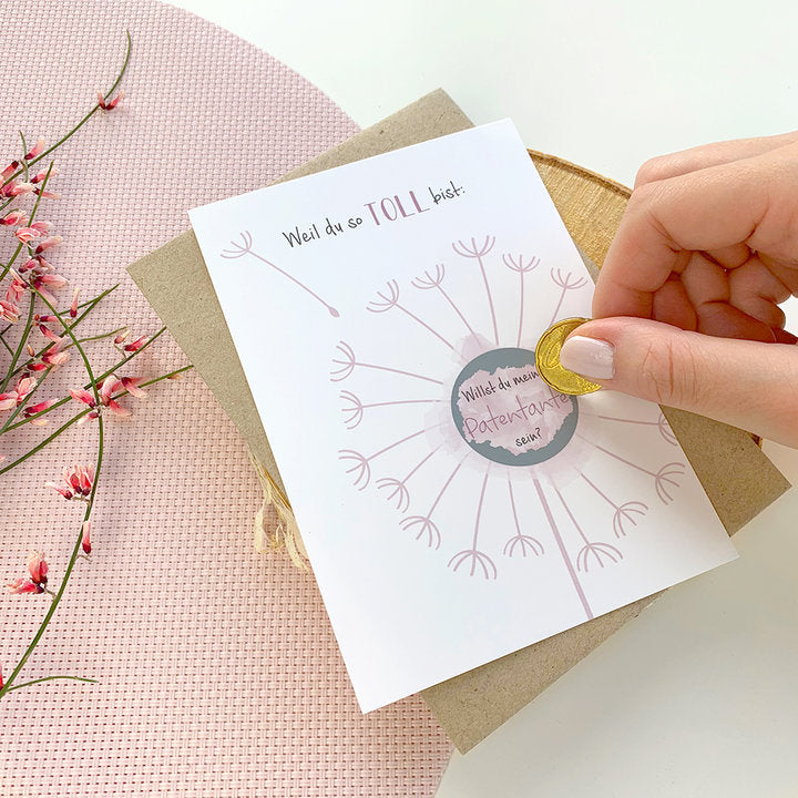 Rubbelkarte „Willst du meine Patentante sein“ – Mintkind