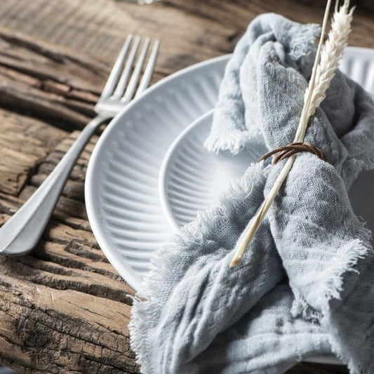 Stoffserviette doppelt gewebt hellblau - Ib Laursen