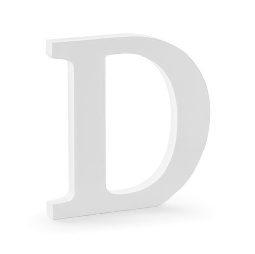 Holzbuchstabe weiß "D"