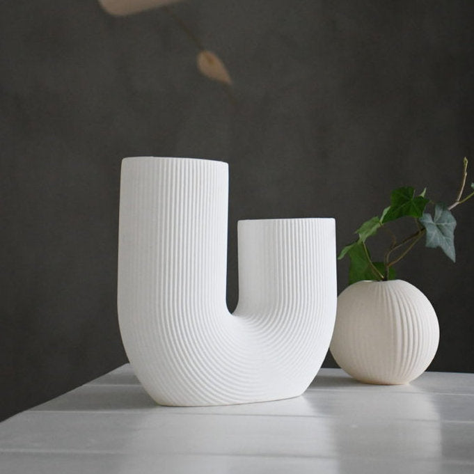 Keramikvase Stravalla weiß - Storefactory