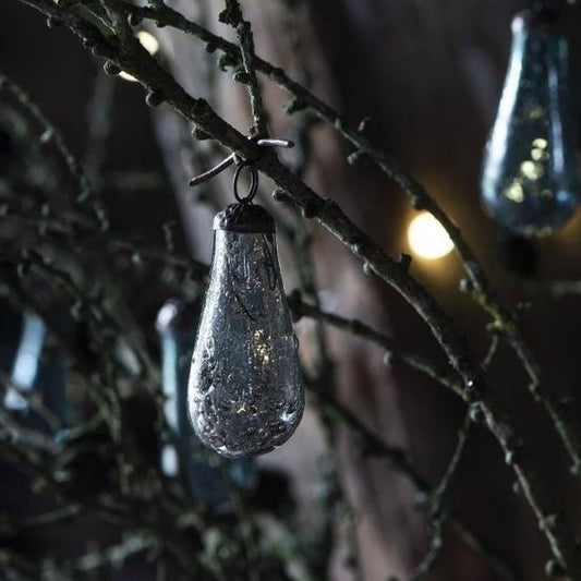 Weihnachtskugel Tropfen pebbled Glas klar - Ib Laursen