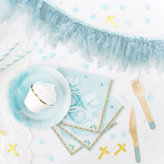 Tisch Konfetti hellblau