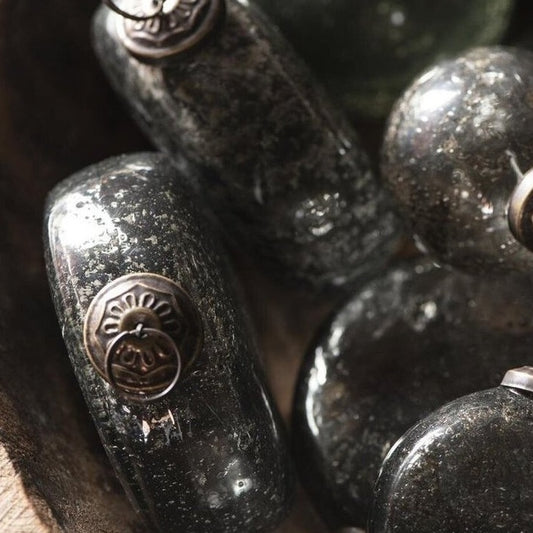 Weihnachtskugel flach pebbled Glas klar - Ib Laursen