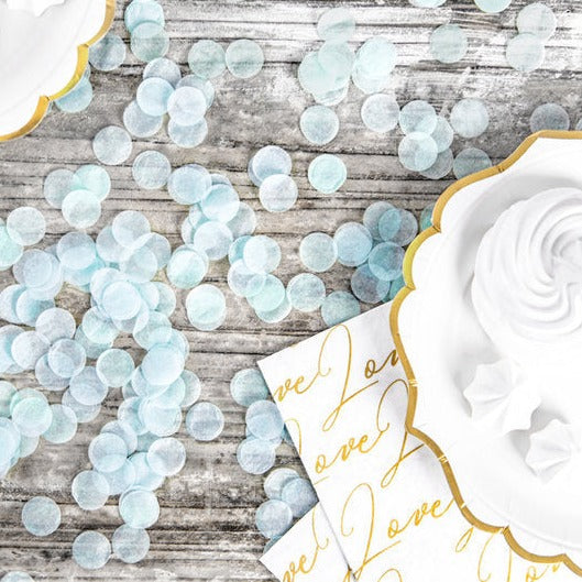 Tisch Konfetti hellblau