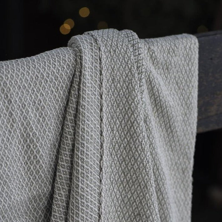 Plaid creme/staubig grün Karomuster - Ib Laursen