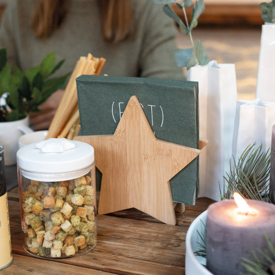 Bambus Serviettenhalter "Stern" - Räder