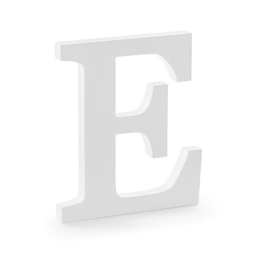 Holzbuchstabe weiß "E"