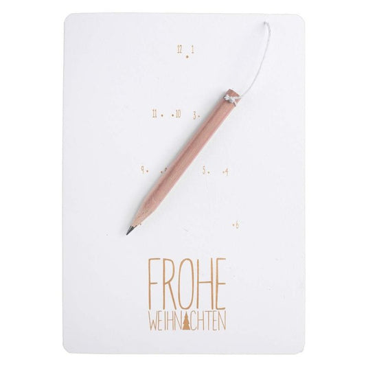 Zeichen & Zahlen Karte "Frohe Weihnachten" - Räder