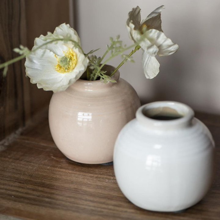 Vase mini Yrsa mit Rillen coral sands - Ib Laursen