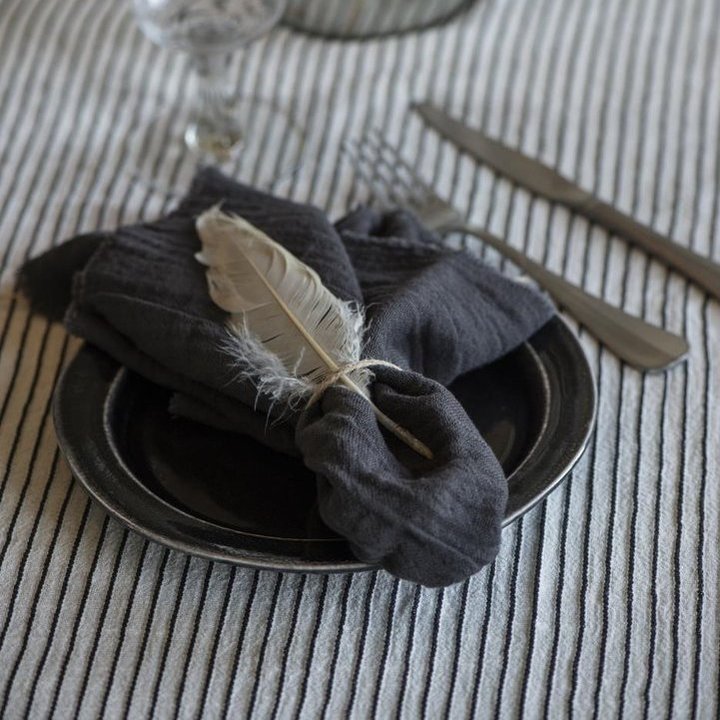 Stoffserviette doppelt gewebt anthrazit - Ib Laursen