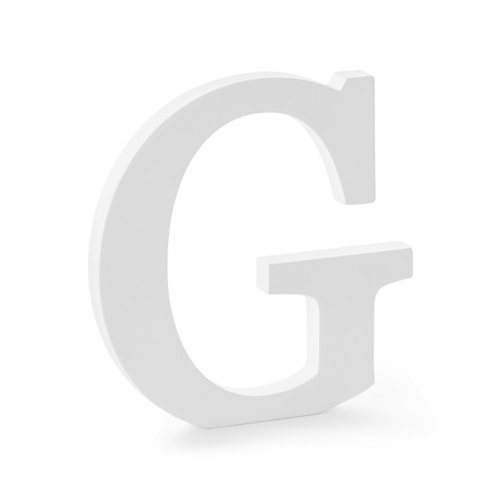 Holzbuchstabe weiß "G"