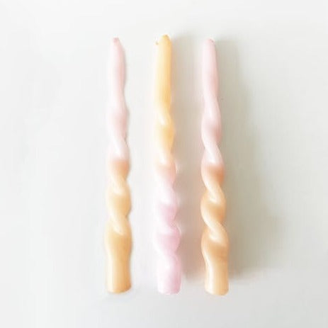 Twisted Candle pastell - 1 Stück
