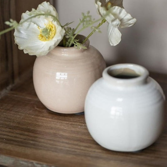 Vase mini Yrsa mit Rillen beige - Ib Laursen