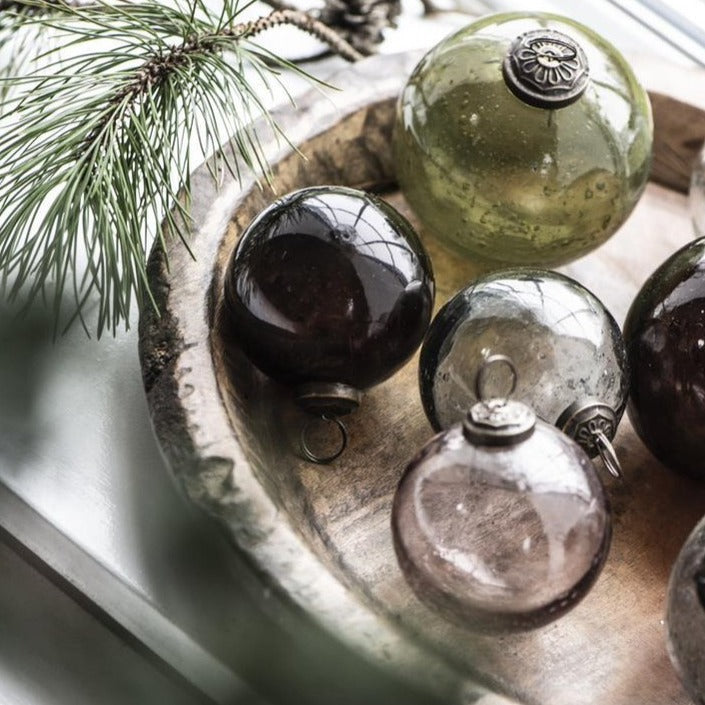 Weihnachtskugel rund pebbled Glas rosa - Ib Laursen