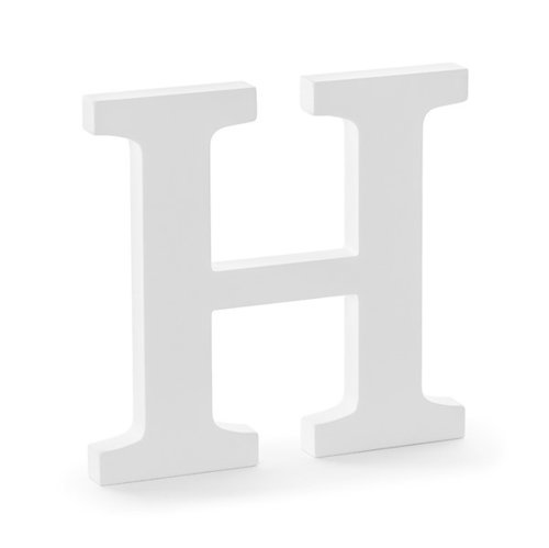 Holzbuchstabe weiß "H"