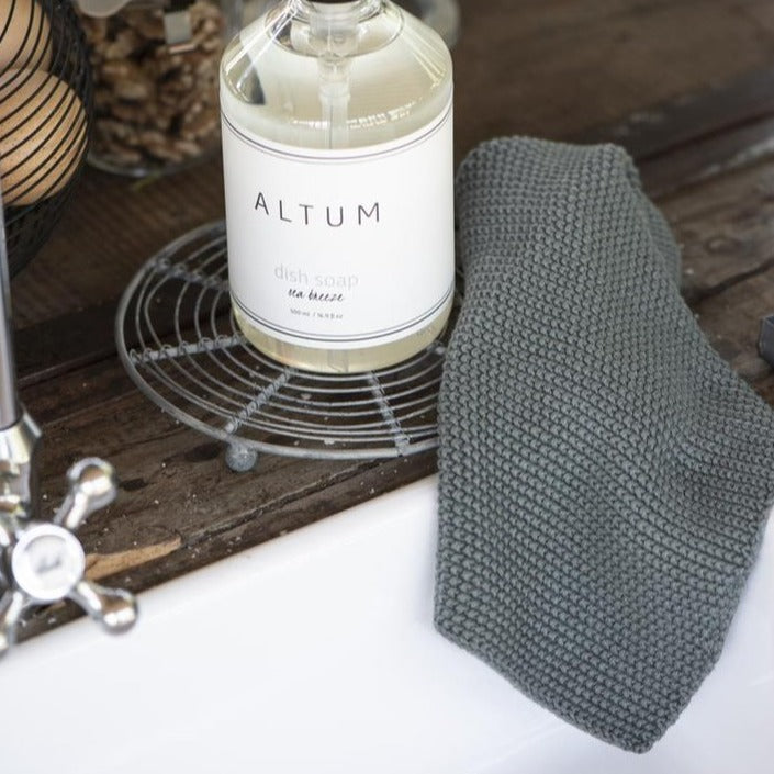 Spüllappen Mynte moosgrün gestrickt- Ib Laursen