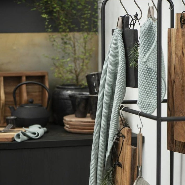 Spüllappen Mynte staubig grün gestrickt - Ib Laursen