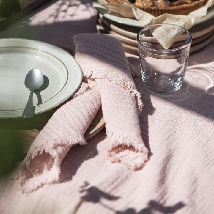 Stoffserviette doppelt gewebt hellrosa - Ib Laursen