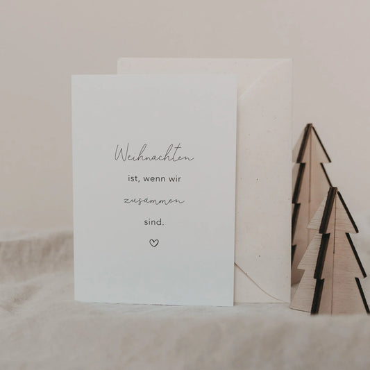 Klappkarte "Weihnachten ist"  - Eulenschnitt
