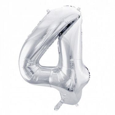 Folienballon Ziffer ''4'' silber