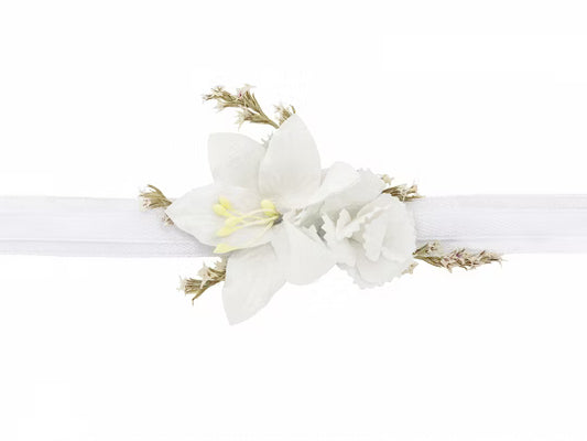 Blumen Armband weiß