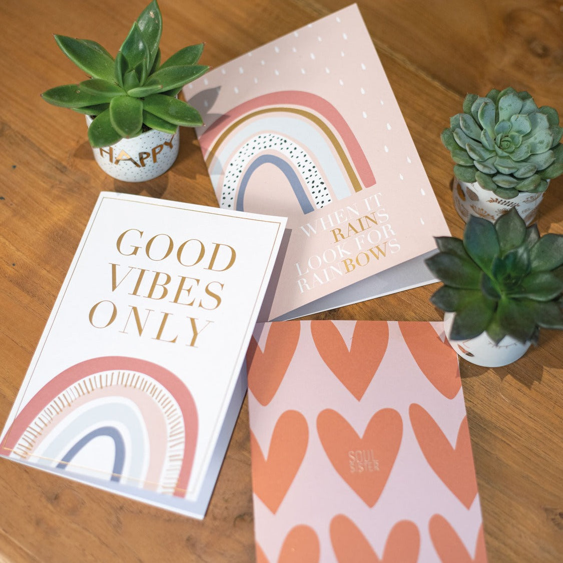 Regenbogenkarte "Good Vibes only" - Räder