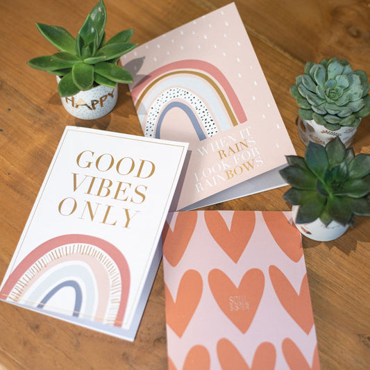 Regenbogenkarte "Good Vibes only" - Räder