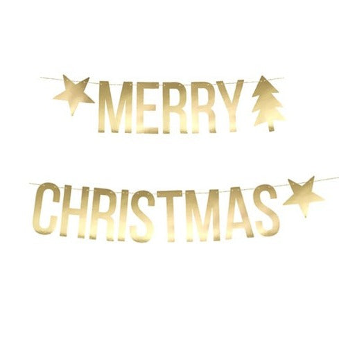 Girlande "Merry Christmas" gold