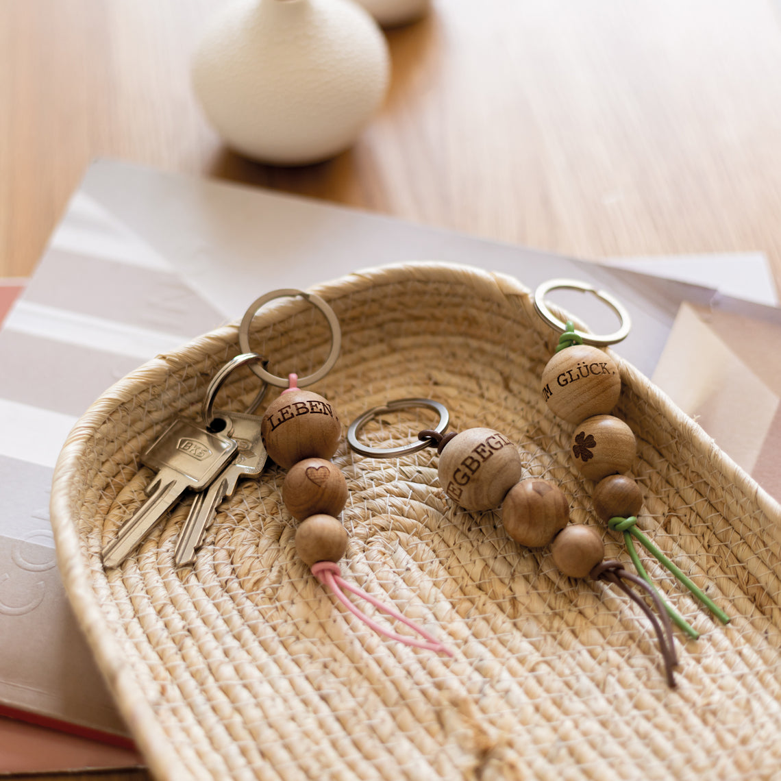 Schlüsselanhänger "Liebe das Leben" - Räder