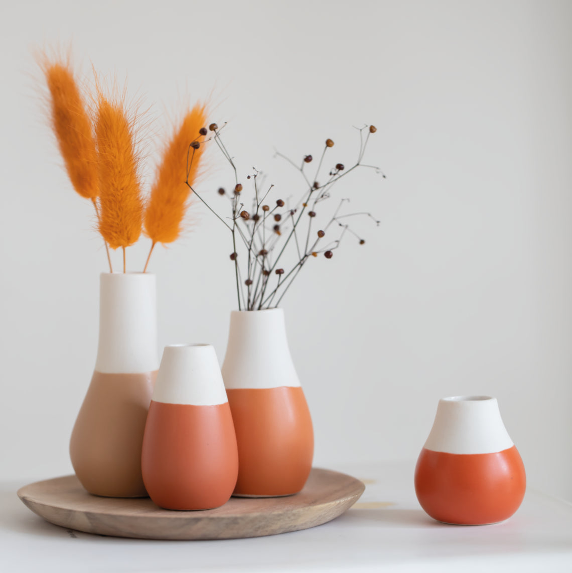 Mini Pastellvasen erdtöne "Set aus 4" - Räder