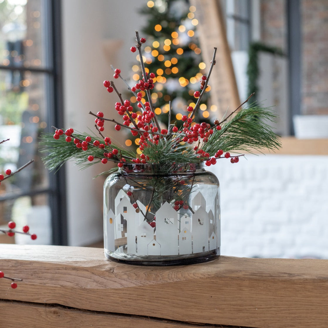 Wintervase Winterlicht "Häuser" - Räder