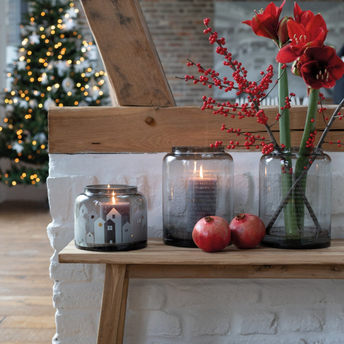 Wintervase Winterlicht "Häuser" - Räder