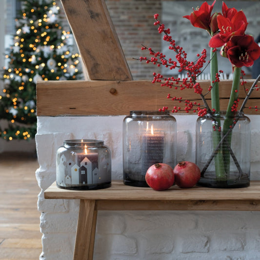 Wintervase Winterlicht "Häuser" - Räder