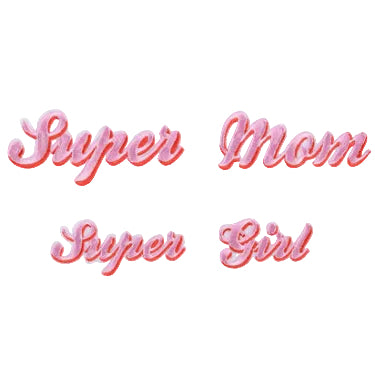 Aufbügelbild Set "Super Mom" & "Super Girl"