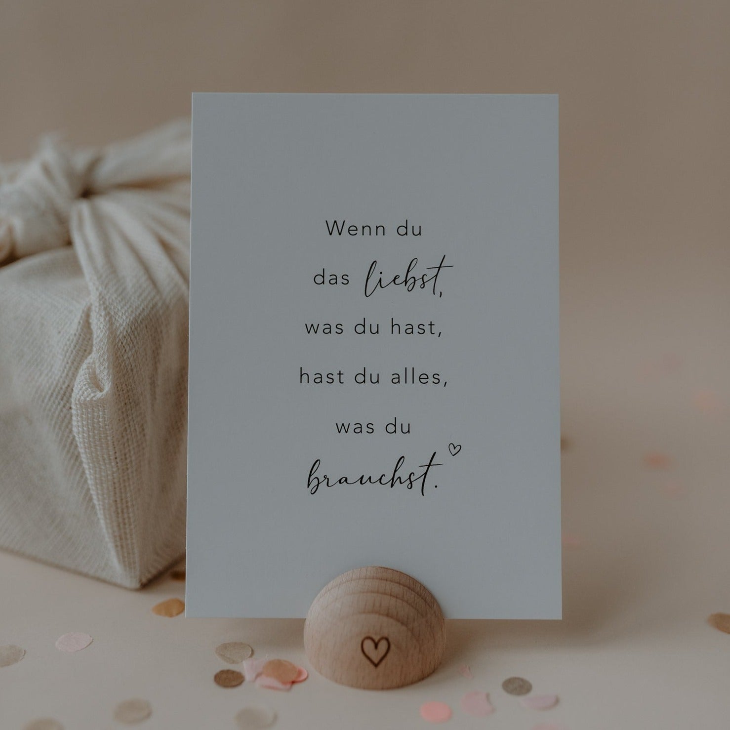 Spruchkarte "Alles was du brauchst" - Eulenschnitt