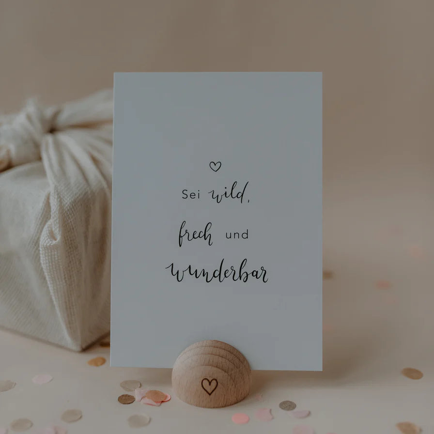Spruchkarte "Wild und Frech" - Eulenschnitt
