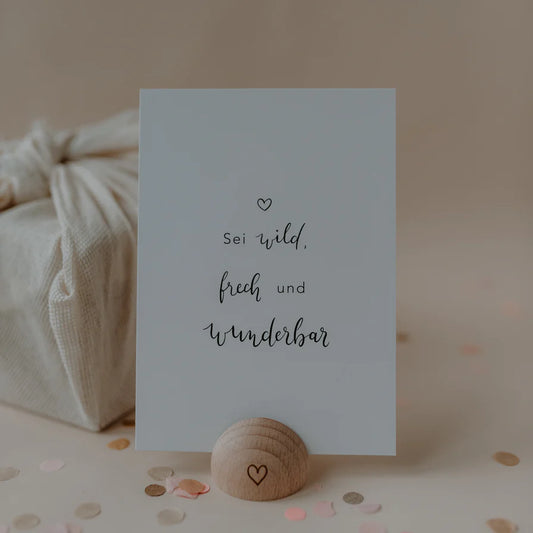 Spruchkarte "Wild und Frech" - Eulenschnitt