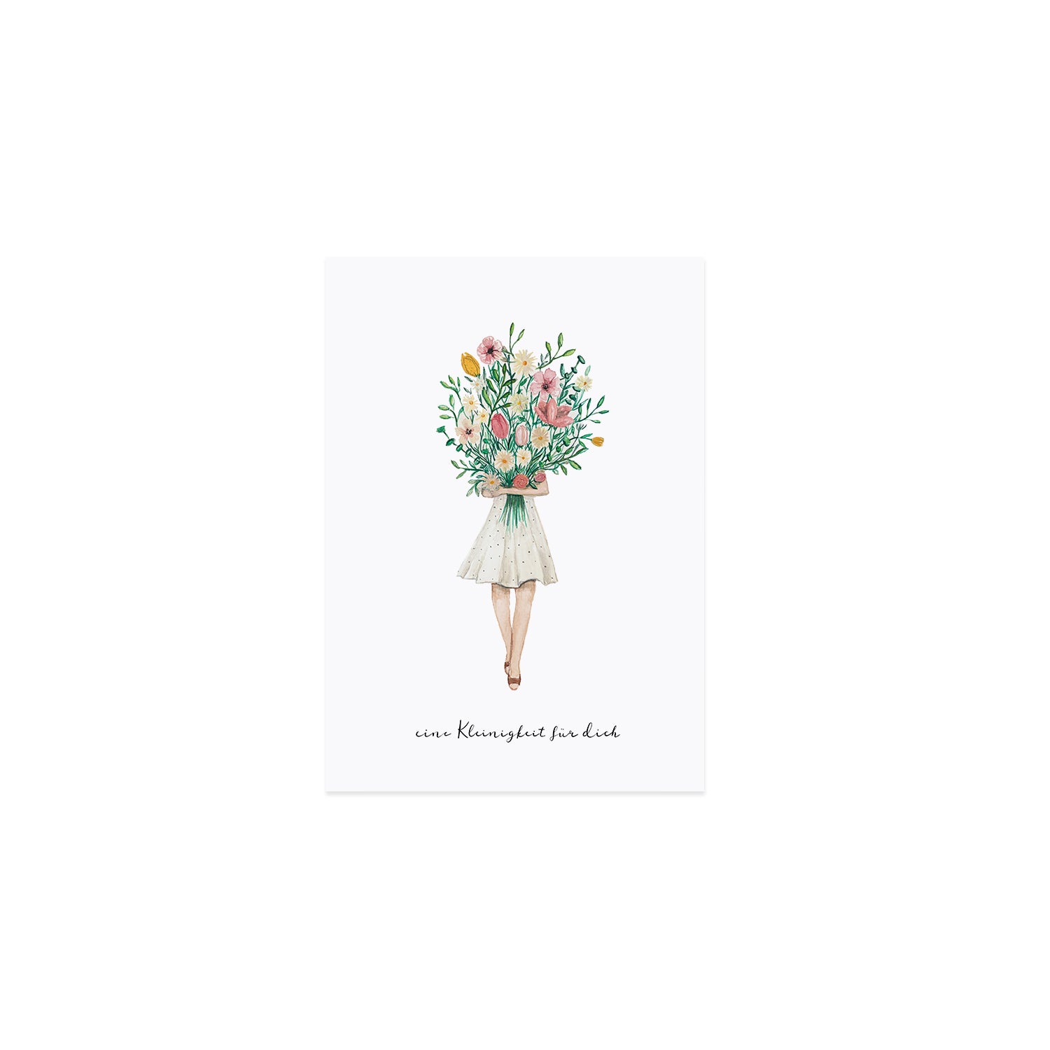 Aquarellkarte Flower Girl "Blumenmädchen" - Eulenschnitt